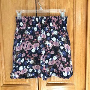 Frenchi Nordstrom floral mini skater skirt